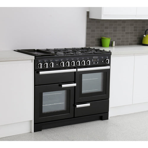 Rangemaster PDL110DFFGB/C - Black/Chrome 110cm Range Cooker - Dual Fuel - A Rated