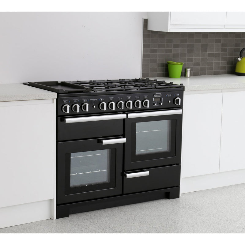 Rangemaster PDL110DFFGB/C - Black/Chrome 110cm Range Cooker - Dual Fuel - A Rated