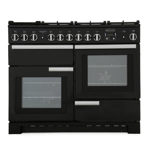 Rangemaster PDL110DFFGB/C - Black/Chrome 110cm Range Cooker - Dual Fuel - A Rated