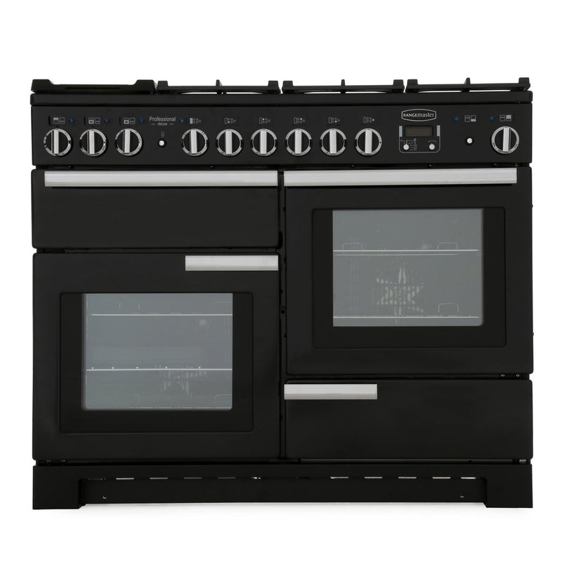 Rangemaster PDL110DFFGB/C - Black/Chrome 110cm Range Cooker - Dual Fuel - A Rated