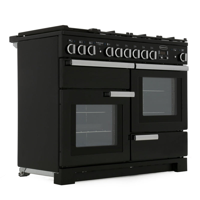 Rangemaster PDL110DFFGB/C - Black/Chrome 110cm Range Cooker - Dual Fuel - A Rated