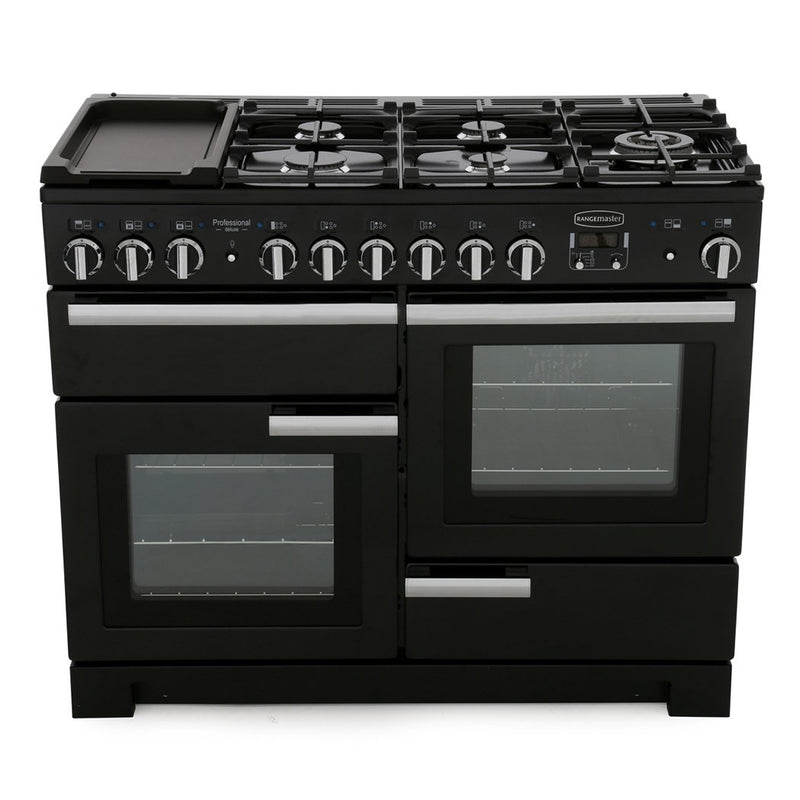 Rangemaster PDL110DFFGB/C - Black/Chrome 110cm Range Cooker - Dual Fuel - A Rated
