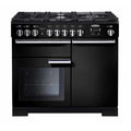 Rangemaster PDL100DFFGB/C - Black/Chrome Range Cooker - 155L Dual Fuel - A Energy Rated