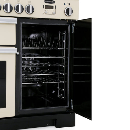 Rangemaster PDL100DFFCR/C - Cream/Chrome Range Cooker - 155L Total Capacity - A Rated