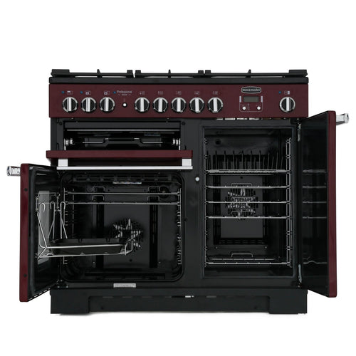 Rangemaster PDL100DFFCY/C - Cranberry Red Dual Fuel Range Cooker - 150L - A Rated