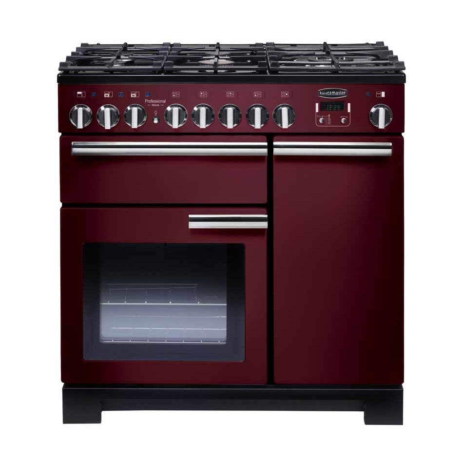Rangemaster PDL90DFFCY/C - Red 90cm Dual Fuel Range Cooker - 140L - A Rated