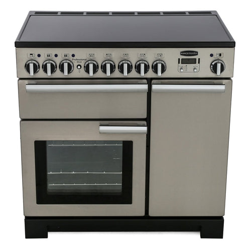 Rangemaster Professional Deluxe PDL90EISS/C - Stainless Steel / Chrome 90cm Induction Range Cooker - 5 Zones - 140L Capacity - A Rated