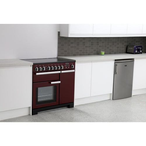 Rangemaster PDL90EICY/C - Cranberry/Chrome 90cm Range Cooker - Induction - A Rated