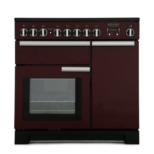 Rangemaster PDL90EICY/C - Cranberry/Chrome 90cm Range Cooker - Induction - A Rated