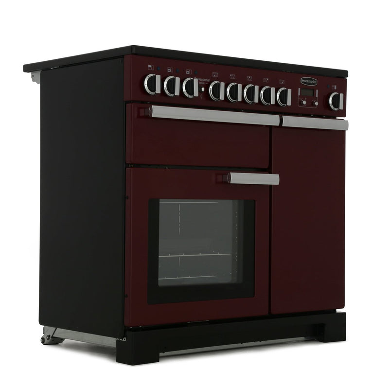Rangemaster PDL90EICY/C - Cranberry/Chrome 90cm Range Cooker - Induction - A Rated
