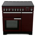 Rangemaster PDL90EICY/C - Cranberry/Chrome 90cm Range Cooker - Induction - A Rated