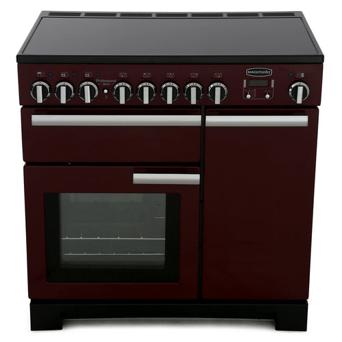 Rangemaster PDL90EICY/C - Cranberry/Chrome 90cm Range Cooker - Induction - A Rated