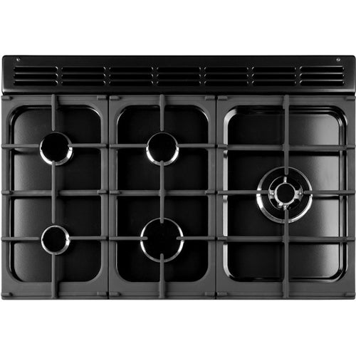 Rangemaster Kitchener KCH100DFFCR/C - Cream/Chrome 100cm Dual Fuel Range Cooker - A Rated