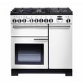 Rangemaster PDL90DFFWH/C - White/Chrome Range Cooker - Dual Fuel 90cm - A Rated