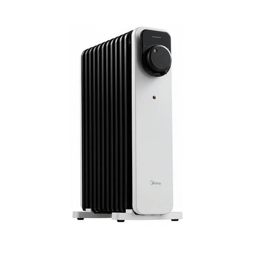 Midea MHO231U11BPW - White & Black 2300W Oil Filled Radiator - 11 Fin - Freestanding
