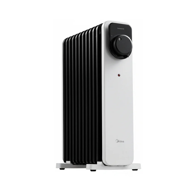 Midea MHO231U11BPW - White & Black 2300W Oil Filled Radiator - 11 Fin - Freestanding