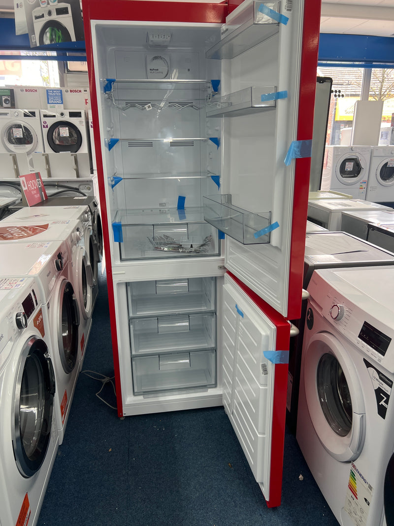 Montpellier MAB386ER- Red Retro No Frost Fridge Freezer - 186cm - E Energy Rating - Unboxed