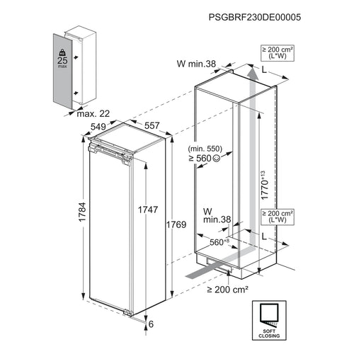AEG NK9CS181EC - Integrated Larder Fridge - 274 Litres Capacity - E Energy Rating