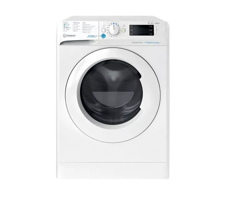 INDESIT INDESIT Innex Steam Push&Go BDE 86436 WV UK - White 8KG Washer Dryer - 1400 RPM - A energy