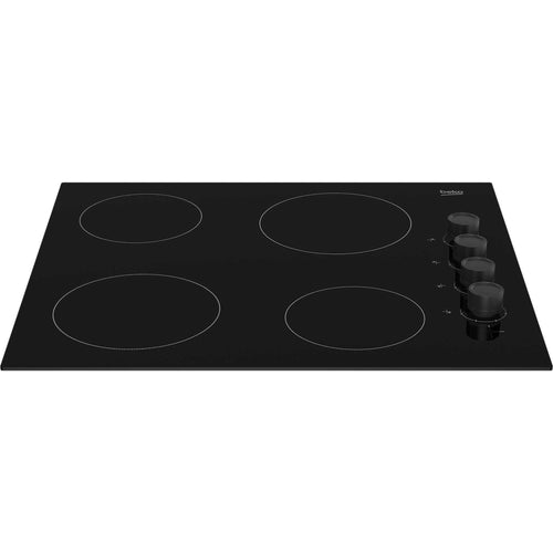 Beko HIC64102 - Black 4 Zone 60cm Ceramic Hob - Built-in