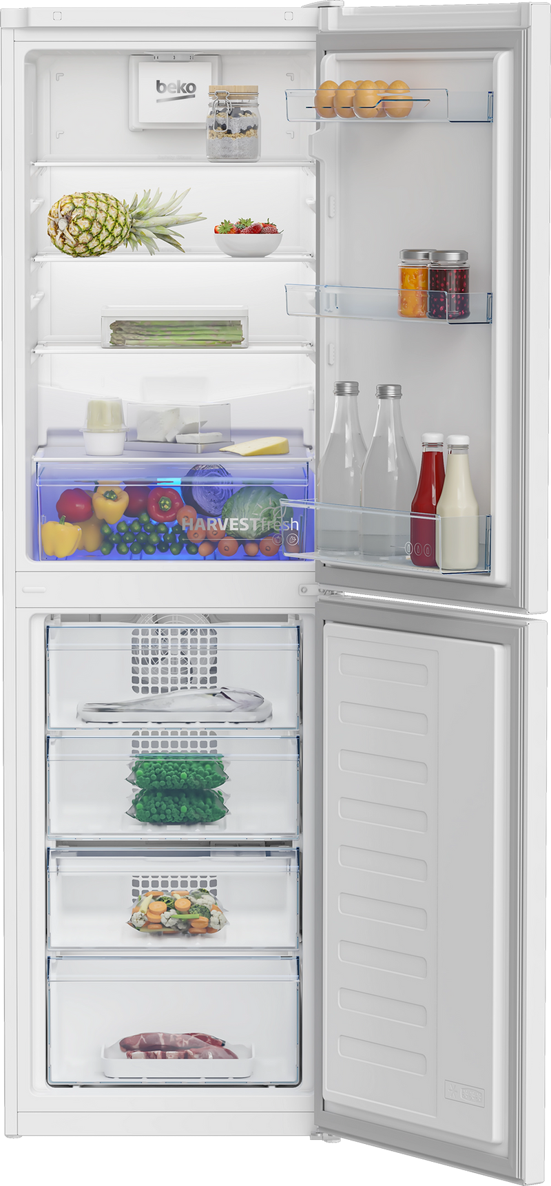 Beko CNG4582VW - White Freestanding Frost Free Fridge Freezer - 168L/102L - E Energy