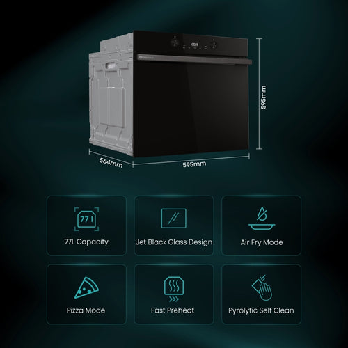 Hisense BI64221PDBG - Black Built-In Single Oven - 77L - A+ Energy