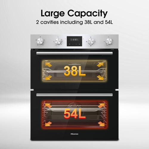 Hisense BID75211XUK - Stainless Steel Double Oven - 38/54L - A Energy Rated