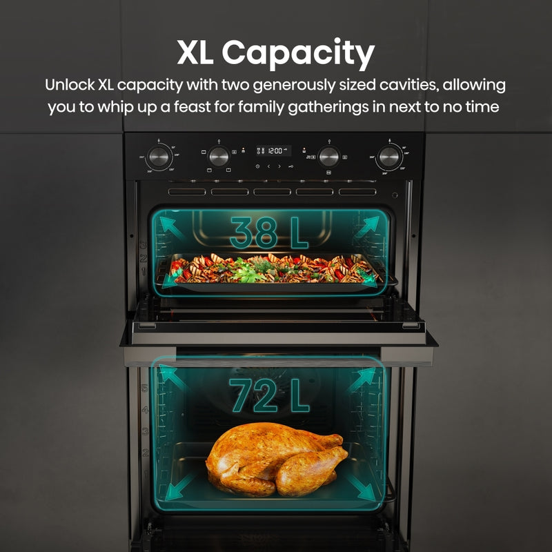 Hisense Hi6 Electric Built Under Double Oven - Black BUD714221ADBG