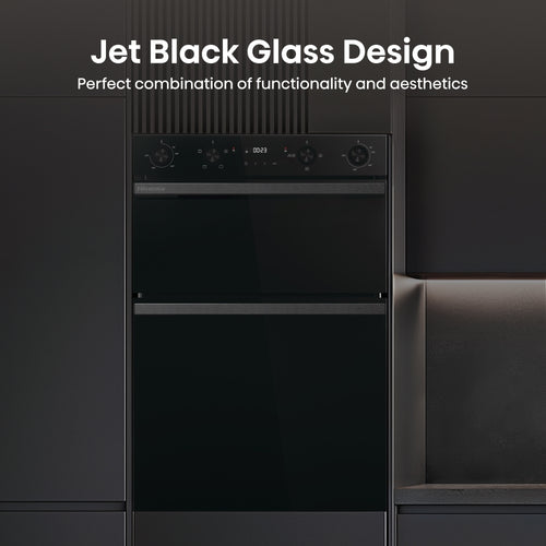 Hisense BID914221CDBG - Black Built-In Double Oven - 72L/38L - A Energy Rated