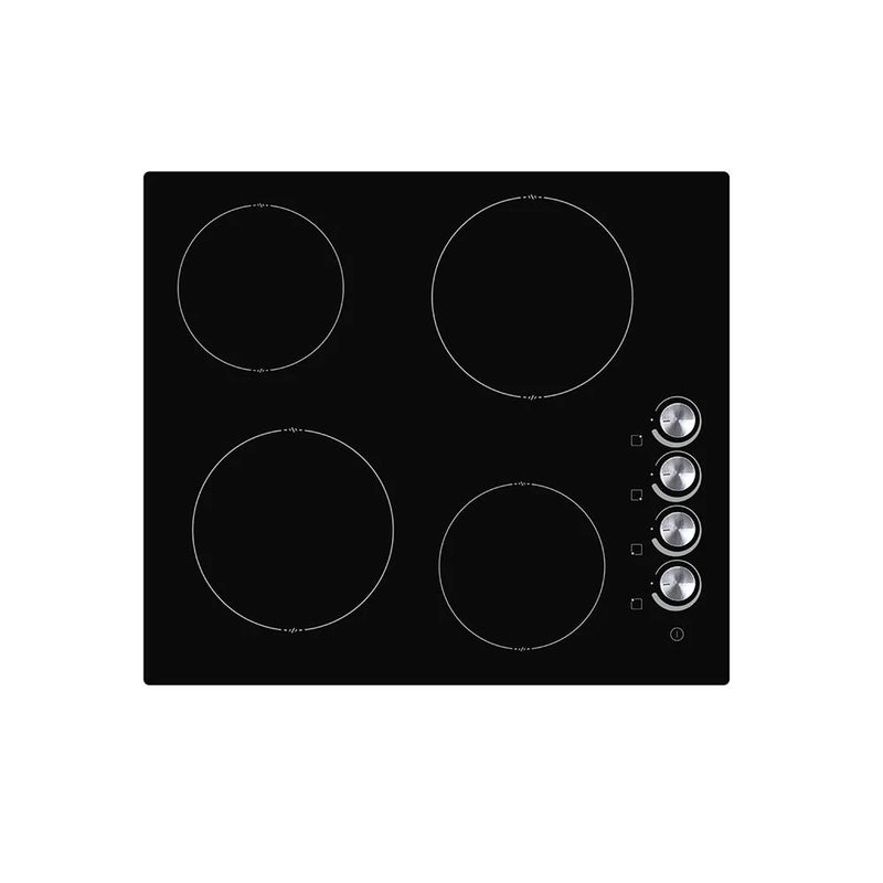 Teknix BITK260CHK - Black 60cm Ceramic Hob - 4 Zones - Knob Control