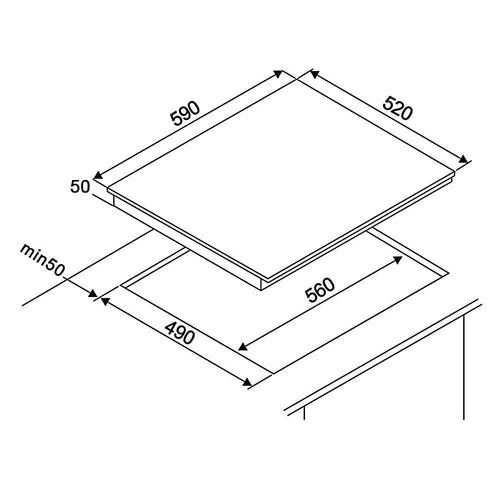 Teknix BITK6SLC - 4 Zone Electric Hob - Display