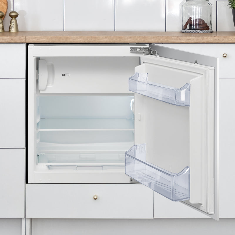 Statesman BIUCIB060 - White 97L Integrated Under Counter Fridge with Icebox - D Energy
