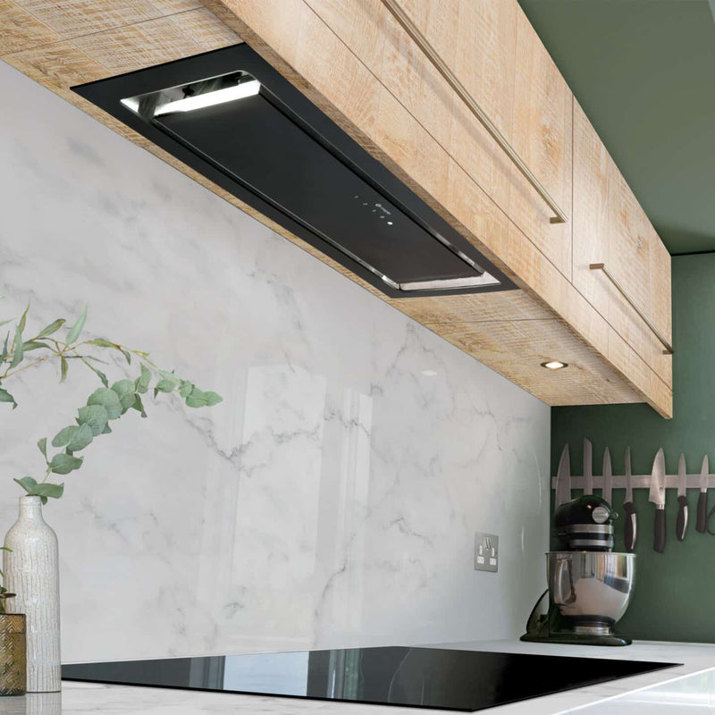 Caple PLASBU756BK 75cm Plasma Built-Under Cooker Hood – Black Glass