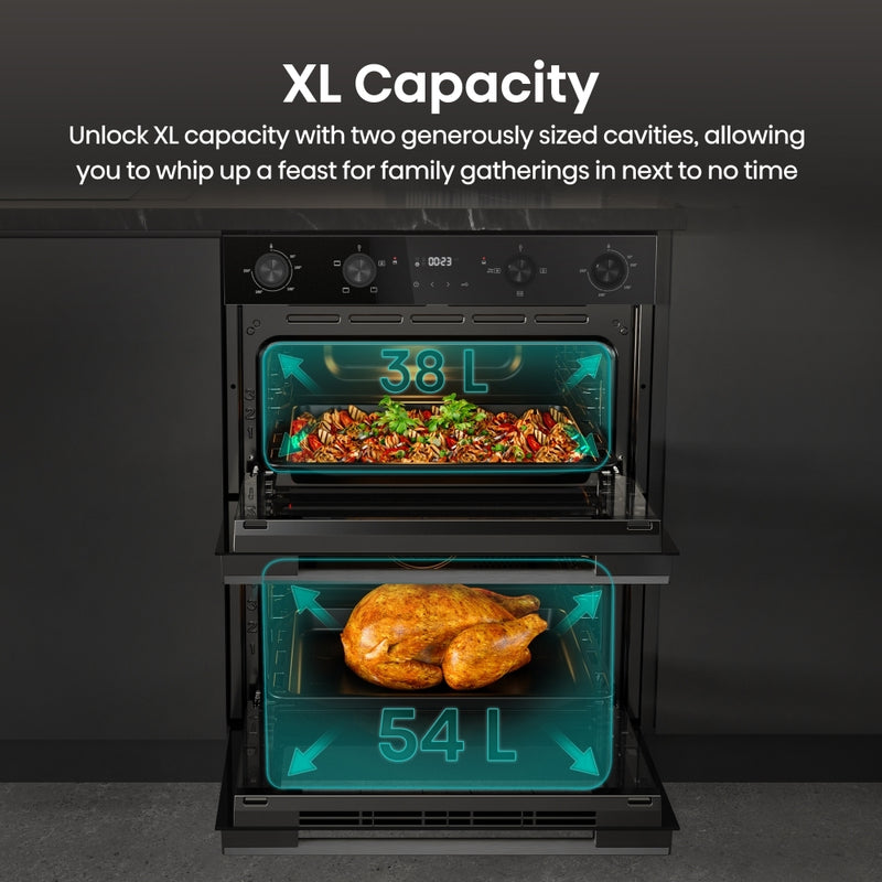 Hisense BUD714221ADBG - Black Built-Under Double Oven - 54L/38L - A Energy Rated