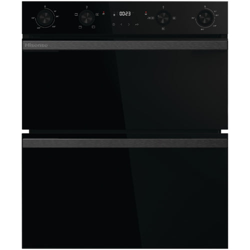 Hisense BUD714221CDBG - Black Double Oven - 92L Total Capacity - A Energy Rated
