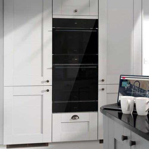 Caple C2403BG - Black Glass 67L Single Oven - Pyrolytic Self-Cleaning - A Energy Rating