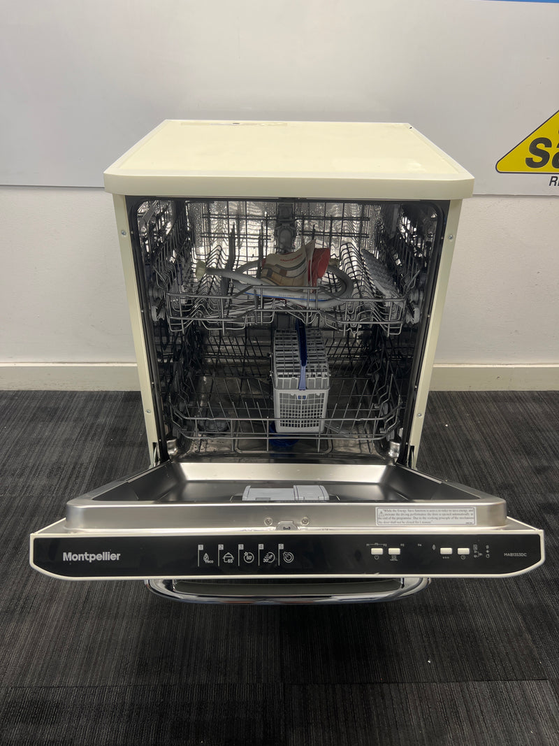 Montpellier MAB1353DC - Cream 13 Place Settings Retro Dishwasher - A+ Energy Rating - Unboxed