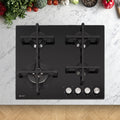 Caple C7561G - Black 4 Burner Gas Hob - 4kW Triple Ring Burner