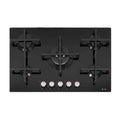 Caple C7571G - Black 76cm Gas On Glass Hob - 5 Burners