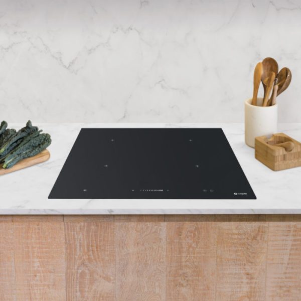 Caple C858i - Black 59cm 4 Zone Induction Hob - Touch Control, Bridgeable Zones, Digital Power Display