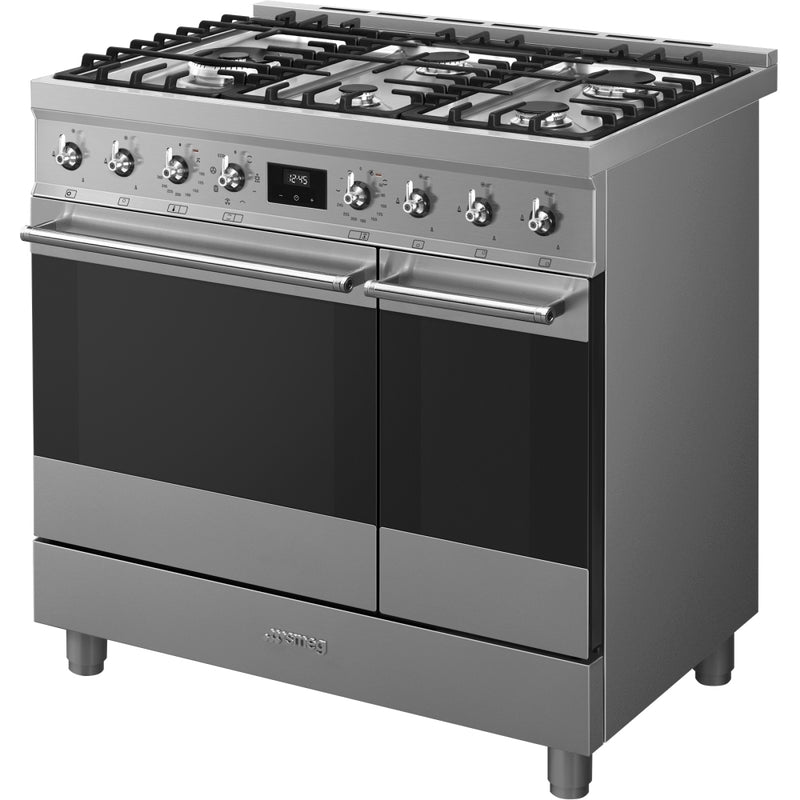 Smeg C92GMX2 - Stainless Steel 90cm Dual Fuel Range Cooker - Induction - A Energy Rating