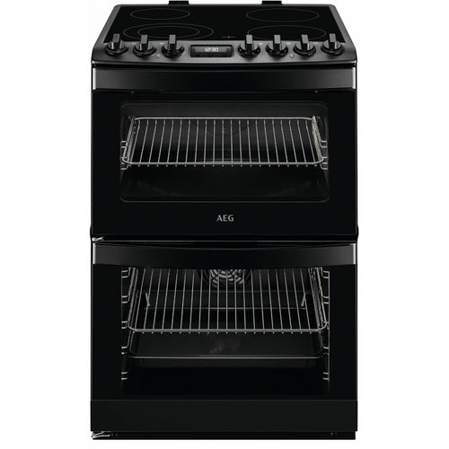 AEG CCB6741MCB - Black Double Electric Cooker - 73/39L Capacity - A Energy Rating