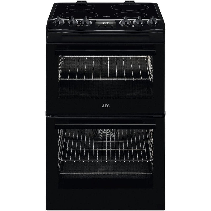 AEG CCX1530ACB - Black Ceramic Electric Cooker with Double Oven - 77/39L Capacity - A Energy Rating