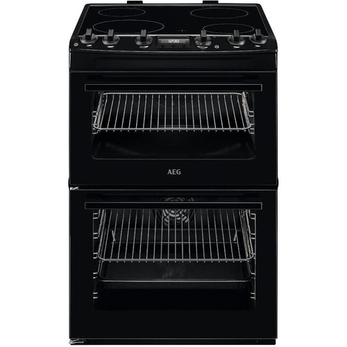 AEG CCX6501ACB - Black Ceramic Electric Cooker with Double Oven - 77/39L Capacity - A Energy Rating