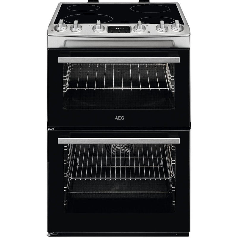 AEG CCX6540ACM - Stainless Steel Ceramic Electric Cooker with Double Oven - 77/39L Capacity - A Energy Rating