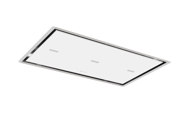 Caple PLASCE921WH 90cm White Glass & Stainless Steel Plasma Ceiling Cooker Hood