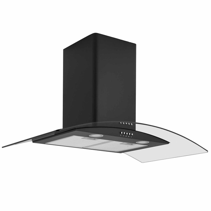 Caple CGC911BK - Black 90cm Chimney Cooker Hood - 456m³/h - C Energy Rating