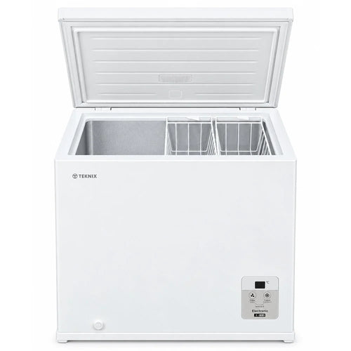 Teknix CH1982 198L Chest Freezer – White, E Energy Rating