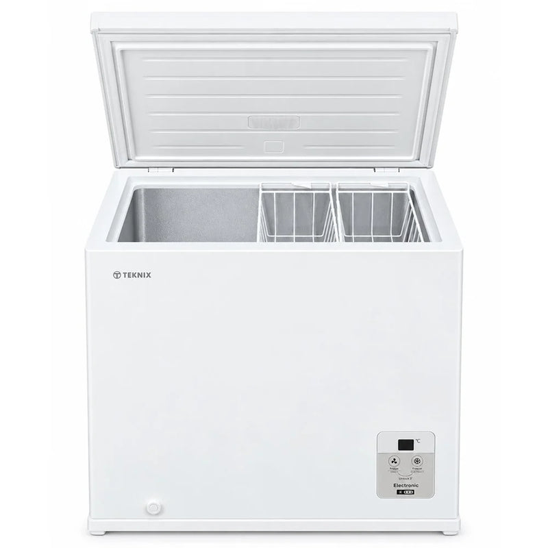 Teknix CH1982 198L Chest Freezer – White, E Energy Rating