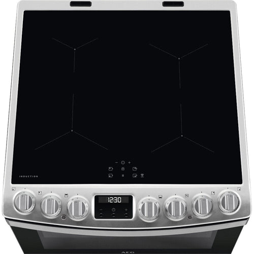AEG CIB6743ACM - Stainless Steel Double Oven Electric Cooker with Induction Hob - 4 Zones - A Energy Rating